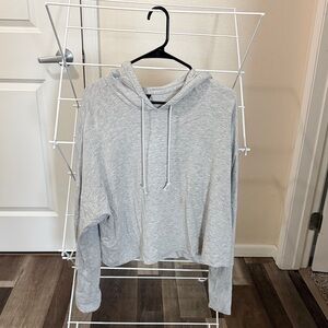Nike Light Grey Cropped Hoddie